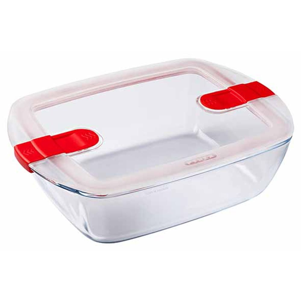 Pyrex Ovenschotels Cook & Heat Ovenschotel Rechthoekig 2,5l 28x20xh8cm Met Kunststof Deksel