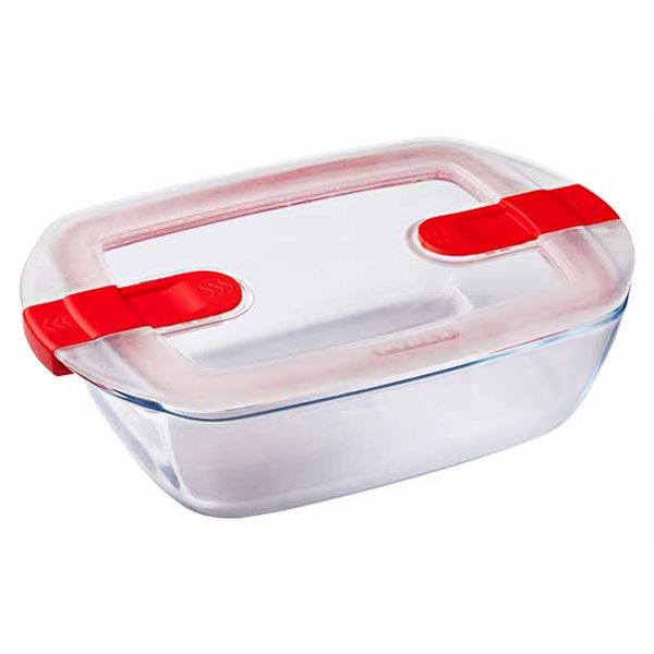 Pyrex Cook & Heat Ovenschotel Rechthoekig 1,1l 23x15xh6cm Met Kunststof Deksel