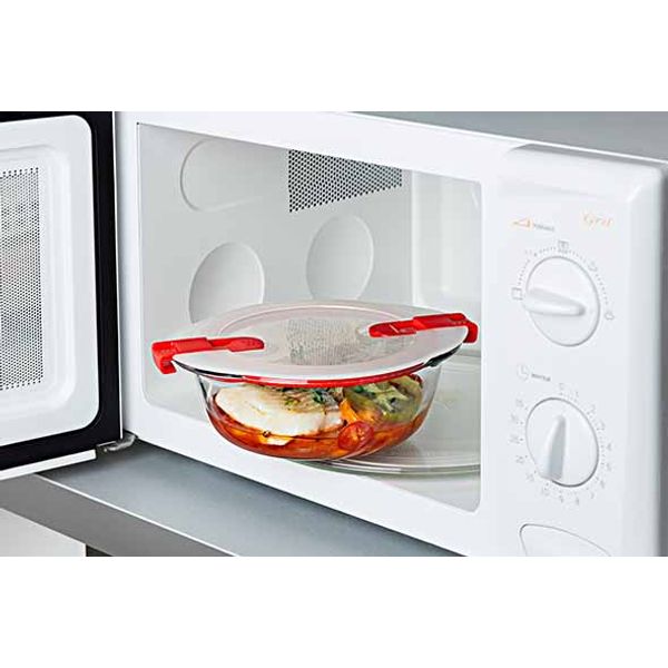 Cook & Heat Ovenschotel Rond 2,3l 26x23xh8cm Met Kunststof Deksel 