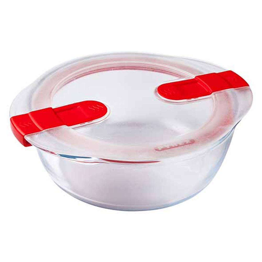 Cook & Heat Ovenschotel Rond 1,1l 20x18xh7cm Met Kunststof Deksel 