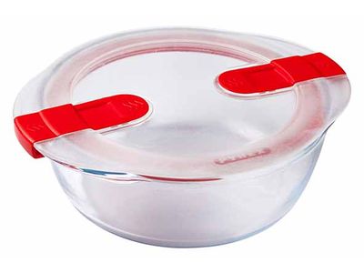 Cook & Heat Ovenschotel Rond 1,1l 20x18xh7cm Met Kunststof Deksel