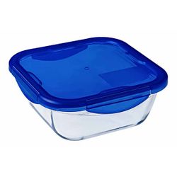 Cook & Go Ovenschotel Vierkant 0,8l 16x16xh6cm Met Kunststof Deksel 