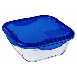 Pyrex Cook & Go Ovenschotel Vierkant 1,9l 21x21xh8cm Met Kunststof Deksel