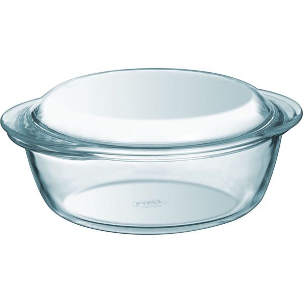 Pyrex Essentials Ovenschaal Rond met Deksel 1,6 liter - Borosilicaatglas - Transparant