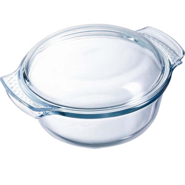 Pyrex Essentials Ovenschaal Rond met Deksel 1,6 liter - Borosilicaatglas - Transparant