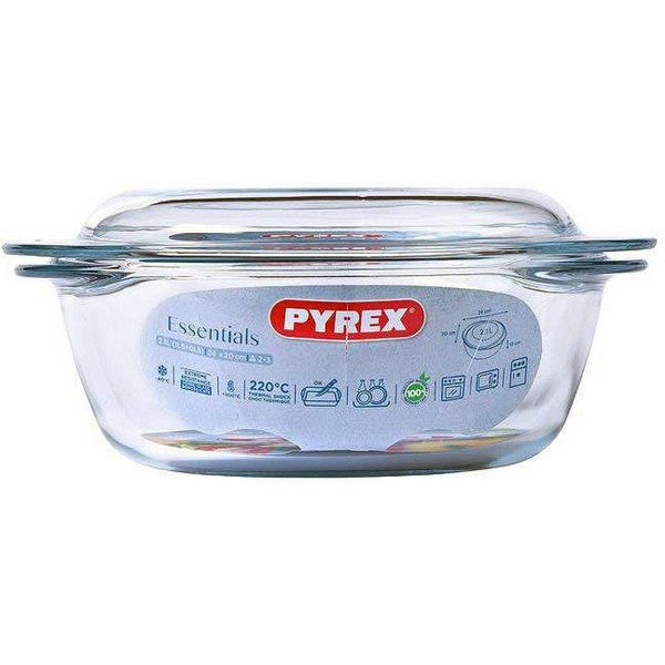 Pyrex Essentials Ovenschaal Rond met Deksel 1,6 liter - Borosilicaatglas - Transparant