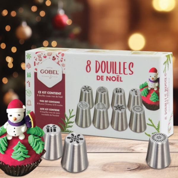 Doos met 8 Gebakspuitmondjes - Kerstspecials 