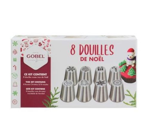 Doos met 8 Gebakspuitmondjes - Kerstspecials  Gobel