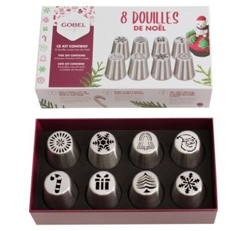 Doos met 8 Gebakspuitmondjes - Kerstspecials  Gobel