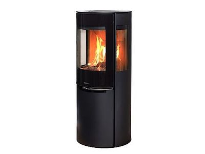 Aduro 9.5 LUX acier noir avec réserve à bois