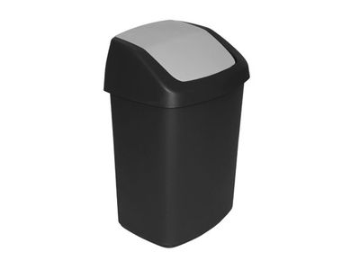 Poubelle Swing 10l Noir-gris Claire 20x25xh38cm