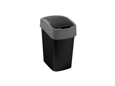 Flip Bin Vuilbak 10l Zwart-lichtgrijs 19x25xh35