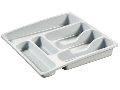Bestekbak L 6 Vakken Licht Grijs 39x38xh7