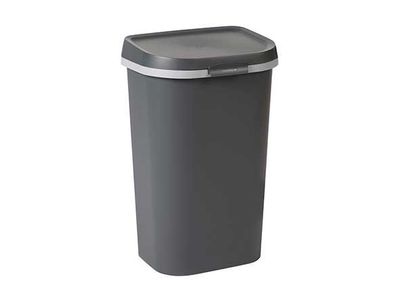 Mistral Poubelle Plat 50l Anthracite 39. 9x31.7x62.4cm