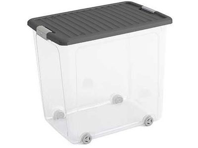 W-box Opbergbox Xl Grijs Deksel 56,5x39xh51,5cm