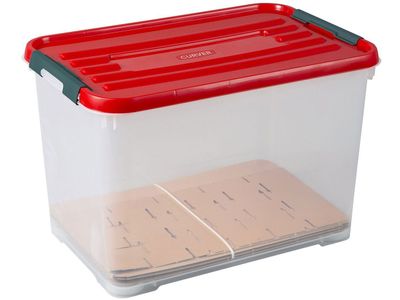Handy Plus Kerstbox 65l 60x40xh38,8cm Rood Deksel - Tussenkarton