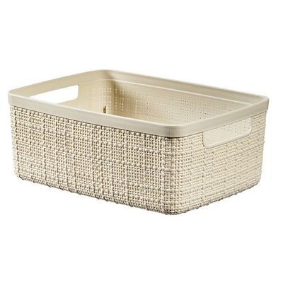 Jute Box De Rangement Blanc Small 5l -26,5x20xh10,5cm Rectangle Offwhite  Curver