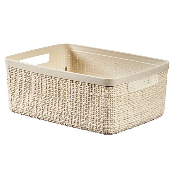 Jute Opbergbox Wit Small 5l 26,5x20 H10,5cm Rechthoek Offwhite 