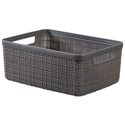 Jute Box De Rangement Gris Fonce Small 5l 26,5x20xh10,5cm Rect. Deep Shadow  Curver