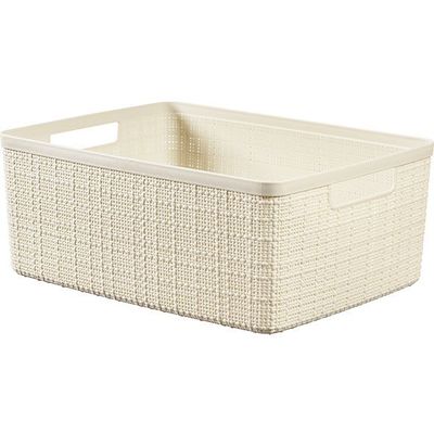 Jute Box De Rangement Blanc Medium 12l 36,2x28,2xh14,5cm Rectangle Offwhite  Curver