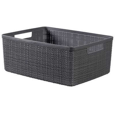 Jute Box De Rangement Donkergrijs Medium  12l 36,2x28,2xh14,5cm Rect Deep Shadow  Curver