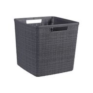 Jute Box De Rangement Gris Fonce Cube 1 7l 27,9x27,9xh27cm Carre Deep Shadow 