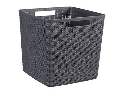 Jute Opbergbox Donkergrijs Cube 17l 27,9 X27,9xh27cm Vierkant Deep Shadow