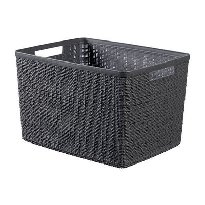 Jute Box De Rangement Gris Fonce Large 20l 36,2x28,2xh23cm Rect. Deep Shadow  Curver