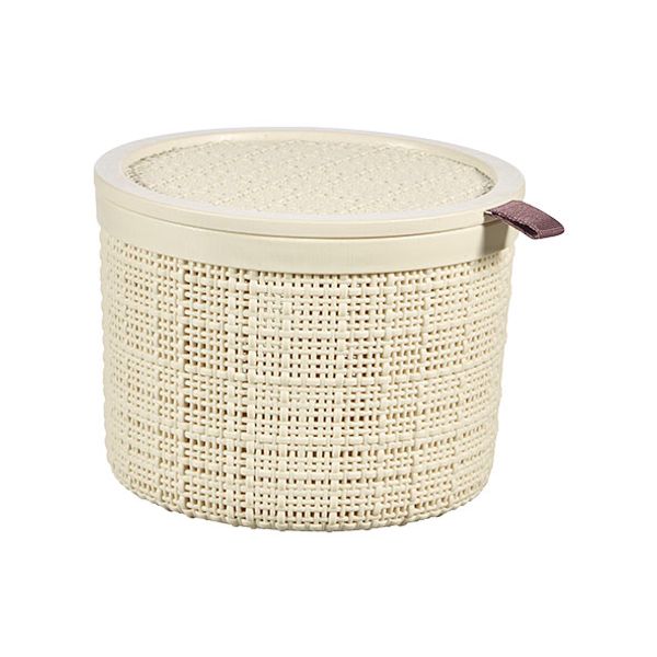 Curver Jute Opbergbox Wit Rond 2l D17,1xh12.6  Rond Offwhite +deksel