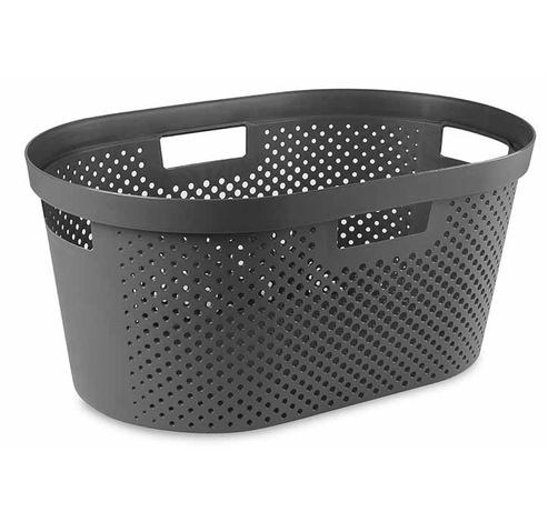 Infinity Recycled Panier Linge Dots 40l Gris 58.5x38xh26.5cm  Curver