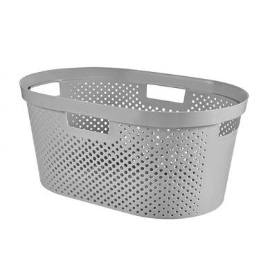 Infinity Recycl.wasmand Dots 40l D.grijs 58.5x38xh26.5cm  Curver