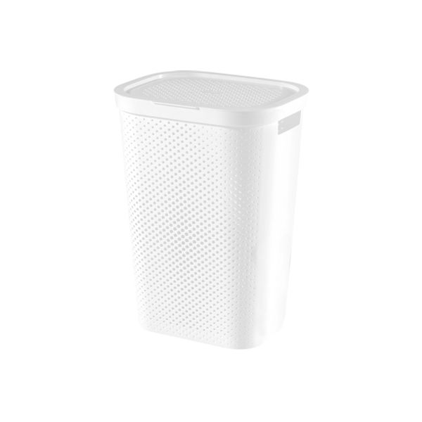 Curver Infinity Recycled Wasbox Dots 60l Wit 44x35xh60cm