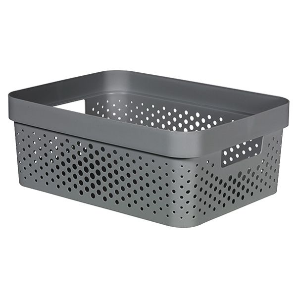 Curver Infinity Recycled Box 11l Dots D.grijs 35.6x26.6xh13.6cm