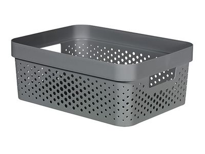 Infinity Recycled Box 11l Dots D.grijs 35.6x26.6xh13.6cm