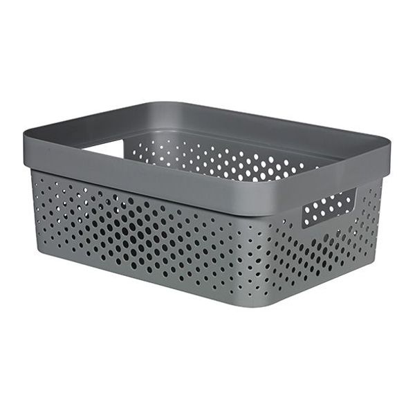 Curver Infinity Recycled Box 11l Dots D.grijs 35.6x26.6xh13.6cm