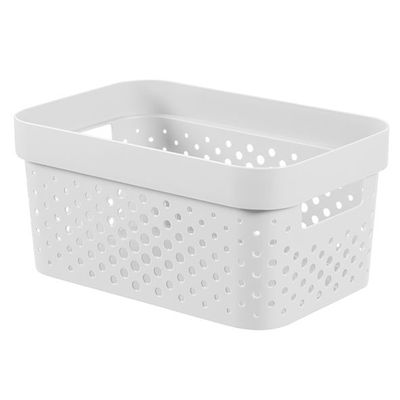 Infinity Recycled Box 4,5l Dots Blanc 26x17.5xh12,3cm  Curver