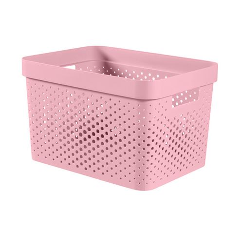 Infinity Recycled Box 17l Dots Rose 35.5x26.2xh21.9cm  Curver