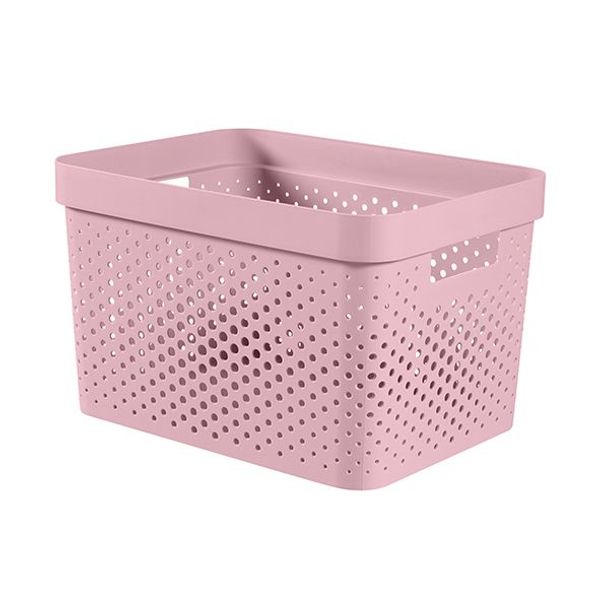 Curver Infinity Recycled Box 17l Dots Roze 35.5x26.2xh21.9cm