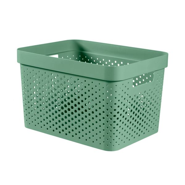 Curver Infinity Recycled Box 17l Dots Groen 35.5x26.2xh21.9cm