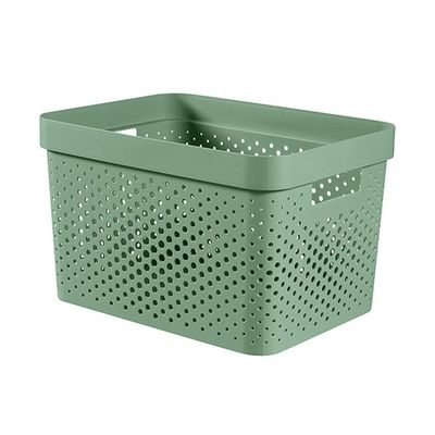 Infinity Recycled Box 17l Dots  Vert 35.5x26.2xh21.9cm  Curver