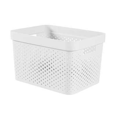 Infinity Recycled Box 17l Dots Blanc 35.5x26.2xh21.9cm  Curver