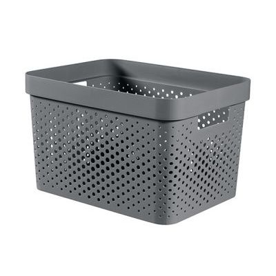 Infinity Recycled Box 17l Dots Gris 35.5x26.2xh21.9cm  Curver