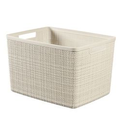 Curver Jute Box De Rangement Blanc Large 20l  36,2x28,2xh23cm Rectangle Offwhite 