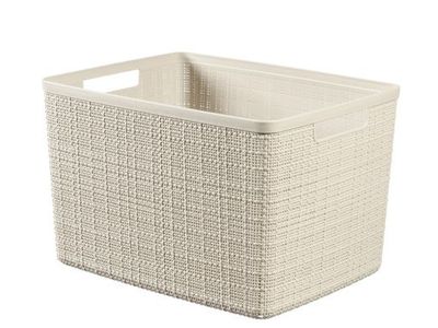 Jute Opbergbox Wit Large 20l 36,2x28.2 H23cm Rechthoek Offwhite