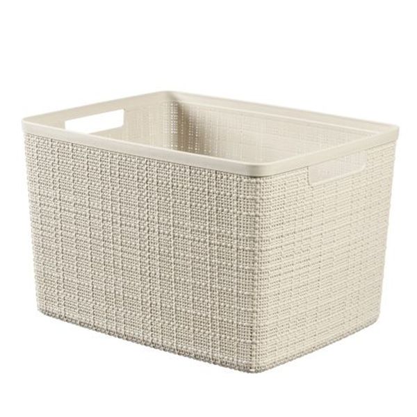 Curver Jute Opbergbox Wit Large 20l 36,2x28.2 H23cm Rechthoek Offwhite