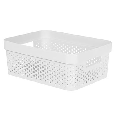 Infinity Recycled Box 11l Dots Blanc 35.6x26.6xh13.6cm  Curver