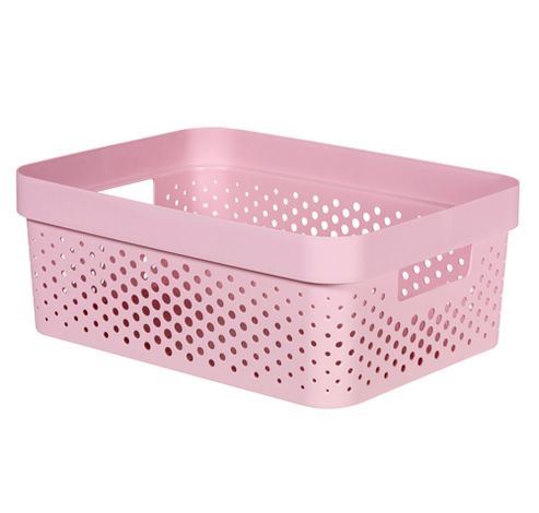 Infinity Recycled Box 11l Dots Roze 35.6x26.6xh13.6cm  Curver