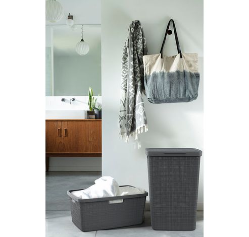 Jute Panier A Linge Gris Fonce 46l 59.4x39.4xh25cm Deep Shadow  Curver