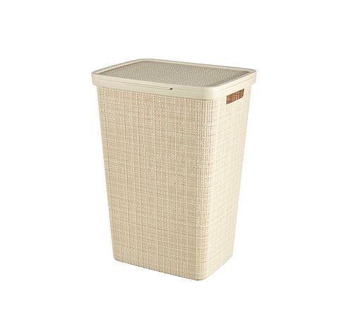 Jute Wasbox Wit 58l 43x34x58.2cm Offwhite  Curver