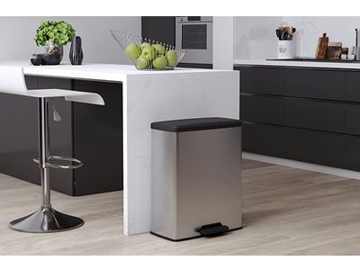 Decobin Pedaalemmer Zilver 65l 48,6x28,4 Xh61,5cm
